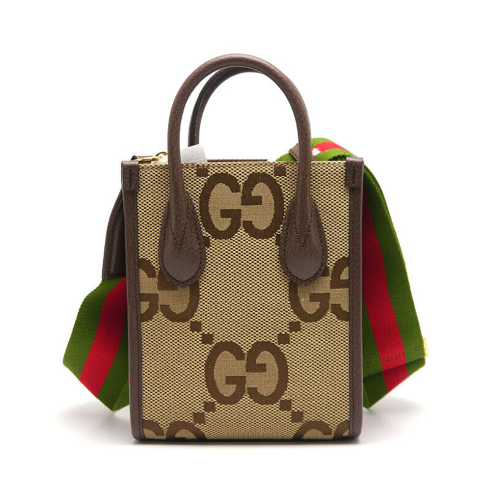 Gucci Jumbo GG Tote Bag Crossbody Beige Brown
